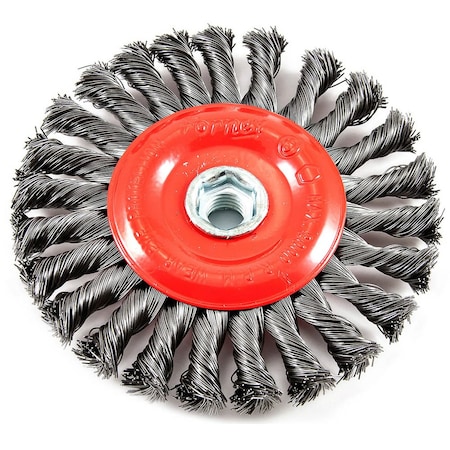 Forney Wire Wheel, Knotted, 6 in x .020 in x 5/8 in-11 Arbor 72758